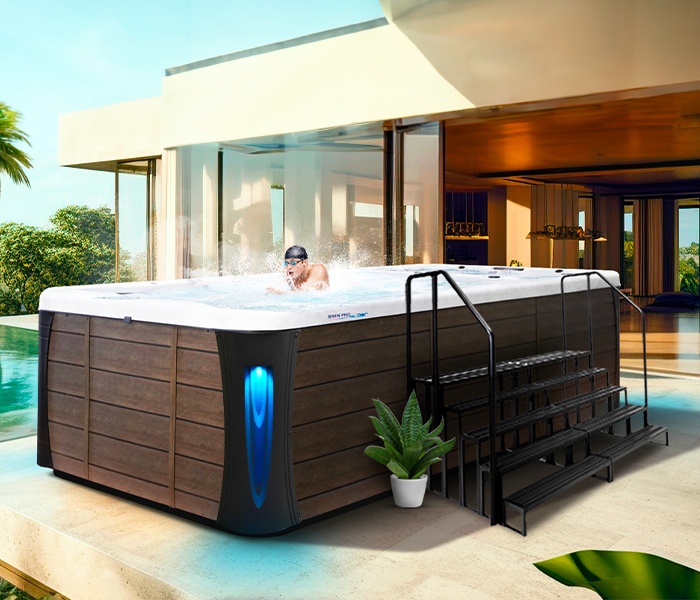 Calspas hot tub being used in a family setting - Norman